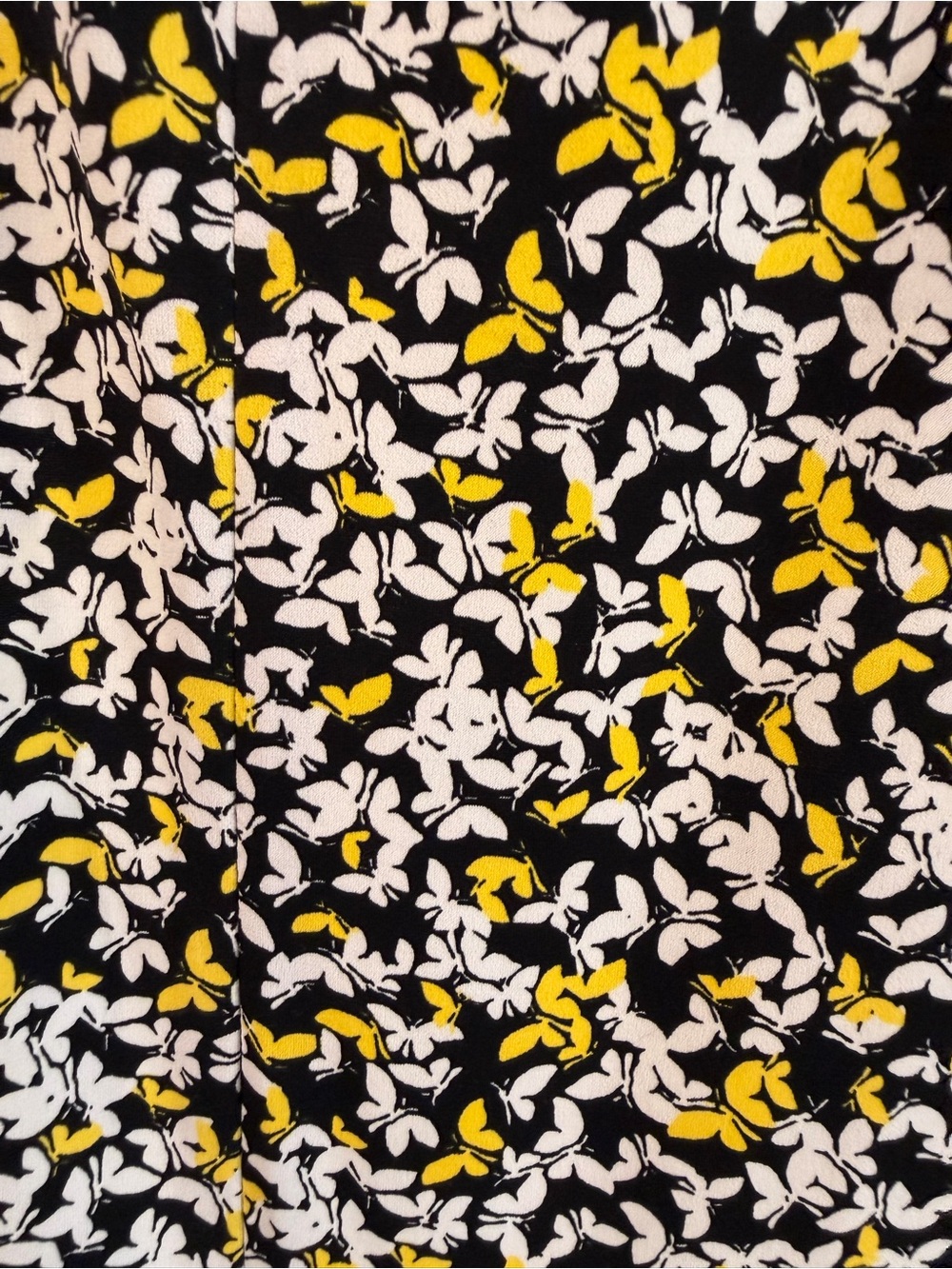 Michael Kors Black Tee Dress with Yellow and White Butterflies size XL - Picture 5 of 6